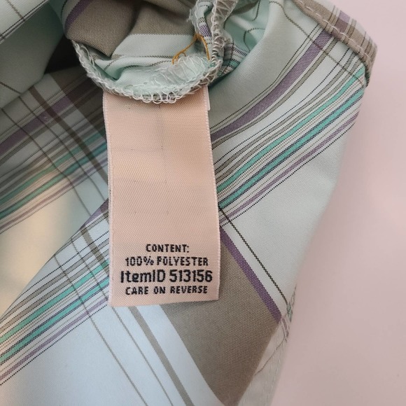LL Bean Blue Gray Purple Plaid Everyday SunSmart® Woven Shirt Long-Sleeve - Picture 5 of 7
